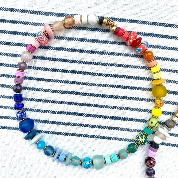 Hand crafted 🌈 pride choker necklace with African glass and pottery bea… - Picture 5 of 8